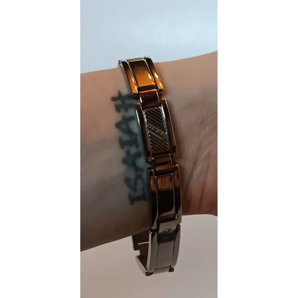 Men's 11 mm Stainless Steel & Diamond Bracelet 8.75 in